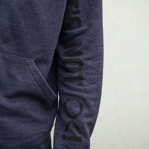 Outerknown Men's Its Not Ok Hoodie, X - Large, Indigo - Picture 4 of 5